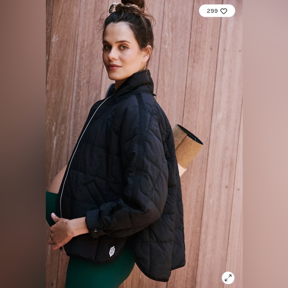 Free People Movement Hatch Pippa Puffer Jacket Black Size XS NWT